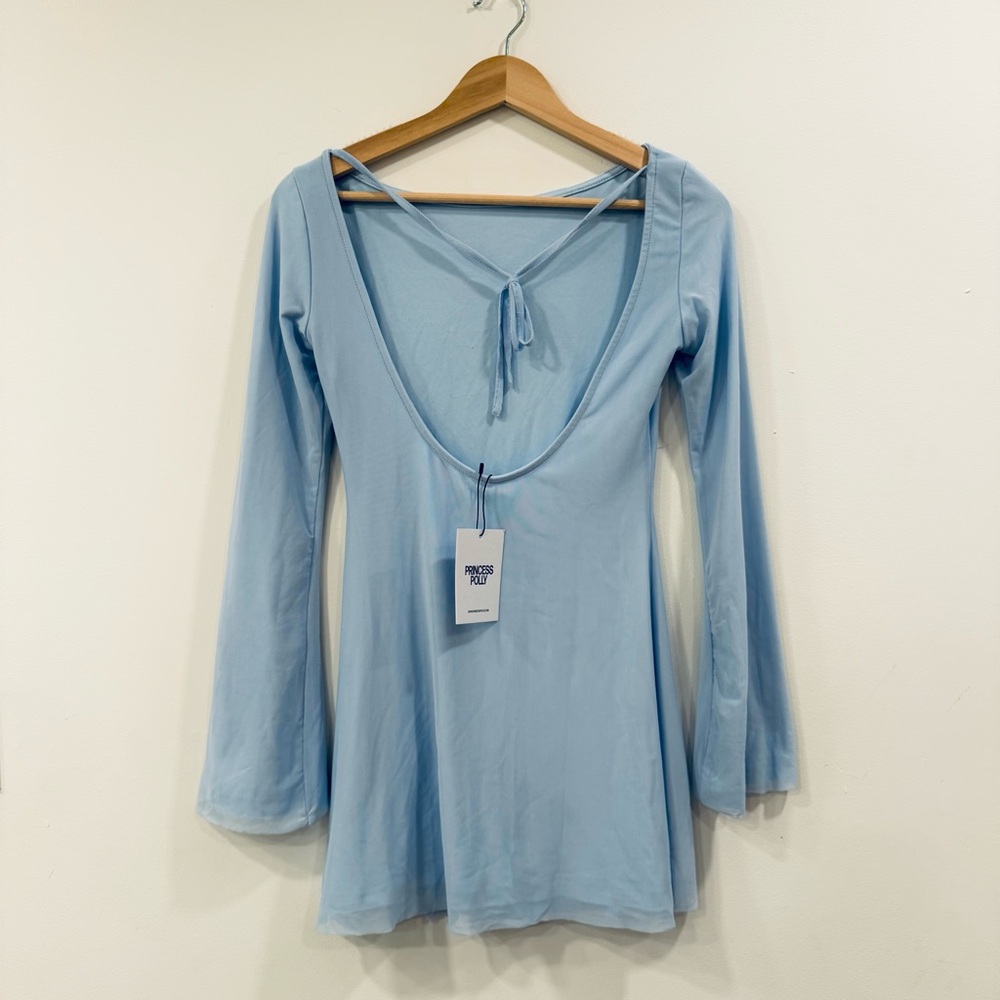 Princess Polly Blue Lukea Long Sleeve Mini Dress